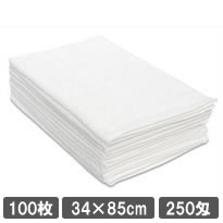 フェイスタオル 250匁 ホワイト (白) 100枚セット 業務用タオル まとめ買い